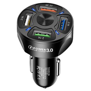 Cargador Rapido Para Auto 4 Puertos Usb Fast Charger Qc 3.0