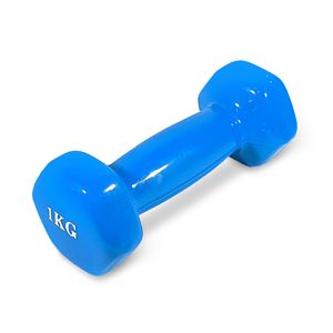 Mancuerna de Hierro forrada en PVC 1Kg Fitness Crossfit Azul