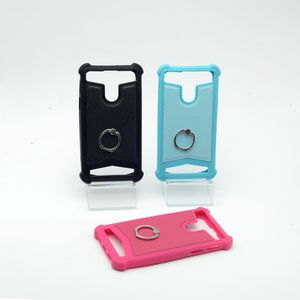 Case color con anillo universal 5.3 a 5.8 pulgadas Celeste