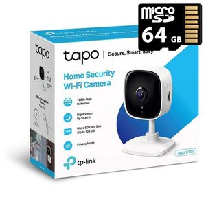 Cámara Wi-Fi TP-LINK TAPO C100 + MicroSD 64GB