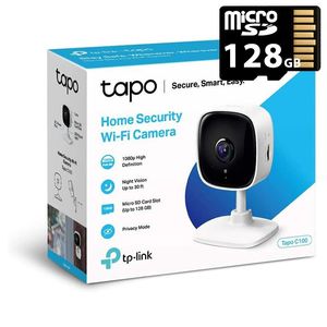 Cámara Wi-Fi TP-LINK TAPO C100 + MicroSD 128GB