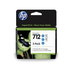 HP 3ED77A 712 3*PACK CYAN T210/230/250/630/650 UK