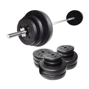 Kit 1 Barra Maciza 1.20 +20kg Discos Forrados