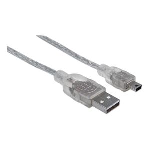 Cable Manhattan Plateado Con Entrada Usb Salida Mini-usb