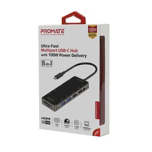 PROMATE PRIMEHUB-MINI HUB USB-C 110W/PD/HDMI/LAN/3USB 3.0/SD