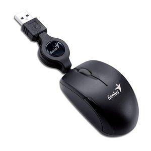 Mouse Genius Micro Traveler Retractil Negro PC y Notebook