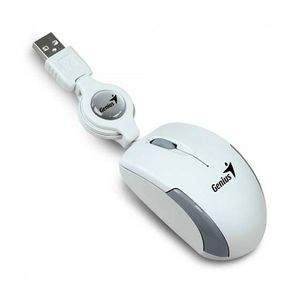 Mouse Genius Micro Traveler Retractil Blanco PC y Notebook