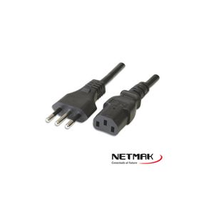 Cable Alimentacion 3 en Linea 1,5 Mt C45 - NETMAK