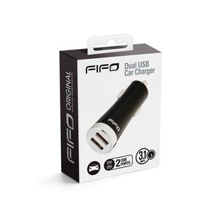 Cargador de Auto 2 USB 3.1Amp Fifo Colores