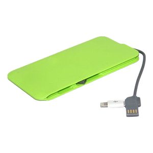 Power Bank 5000 mAh con cable incorporado micro usb y iphone 5/6 Color Verde