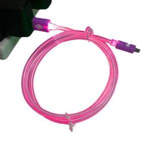 Cable de Datos LED Plano Iphone 5/6 - Rosado