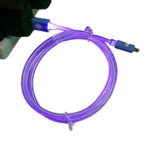 Cable de Datos LED Plano Iphone 5/6 - Violeta
