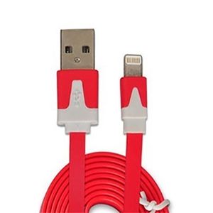 Cable Iphone 5/6 Tipo Chato Rojo