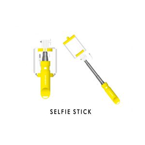 SELFIE STICK, CON CABLE, PLEGABLE, AMARILLO Ledstar