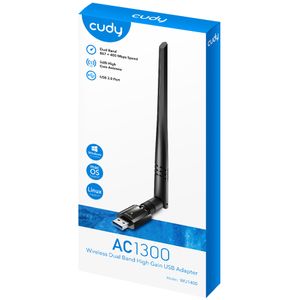 Adaptador Inalámbrico WiFi USB CUDY WU1400 AC1300