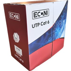 Bobina Cable UTP Cat6 305m INT Blanco CCA 1410/6I Econni
