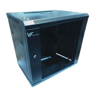 RACK 12U NEGRO FIJO 600X600 INC PDU 6 TOMAS Y TORNILLOS