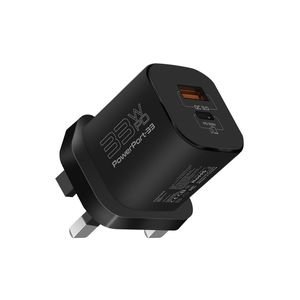 CARGADOR PARED 33W USB-C/USB-A QC3.0 PROMATE POWERPORT-33 B