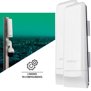 KIT AP WOM 5A MiMo 5 Ghz 16 dBi PoE 1km Intelbras