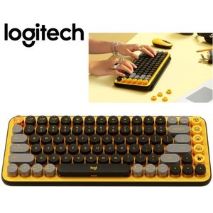 TECLADO LOGITECH POP KEYS BLACK/YELLOW INALAMBRICO