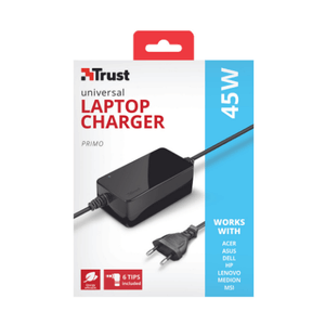 TRUST 21904 CARGADOR PRIMO UNIVERSAL PARA LAPTOP 45W