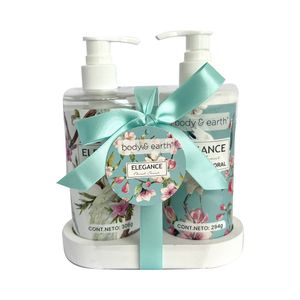 Set Elegance Body & Earth Gel Ducha + Loción Corporal + Soporte Madera