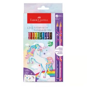 Kit Faber Castell Unicornio 12 U Ecolapices De Color + 2 U Colores Mixtos